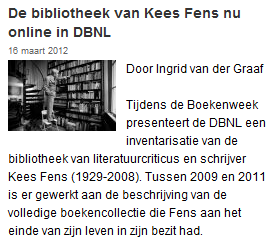 Bibliotheek van Kees Fens online
